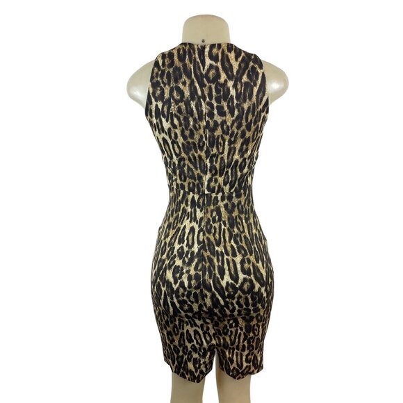 Michael Kors Leopard Print Halter Neck Bodycon Dress Size 2- NEW - Picture 3 of 9